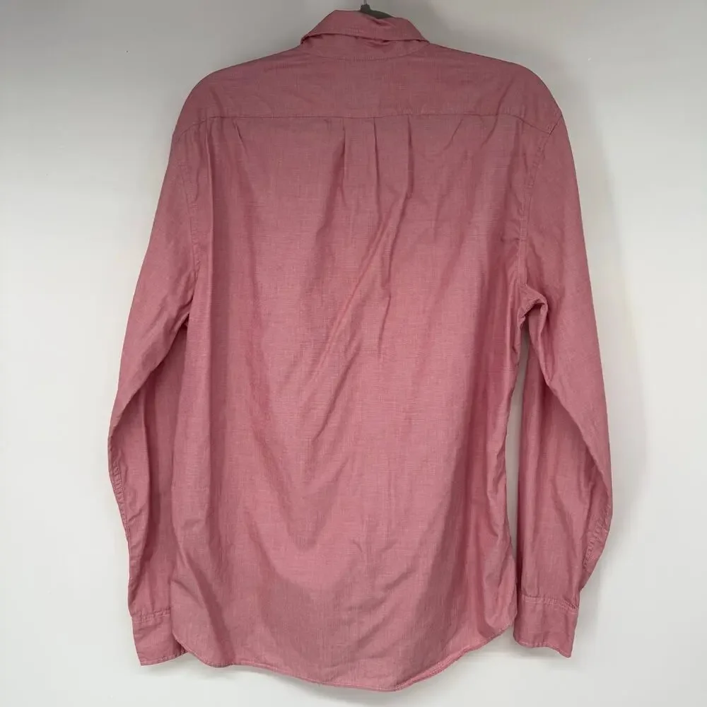 J. Crew Slim Secret Wash Cotton Poplin Shirt Men's Size L Maroon Eoe Style BJ742